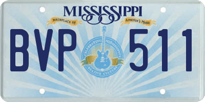 MS license plate BVP511