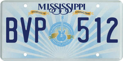 MS license plate BVP512