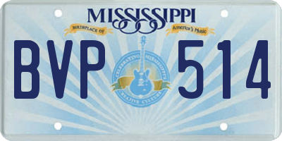 MS license plate BVP514
