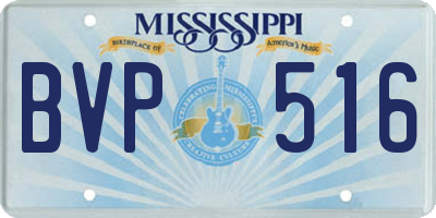 MS license plate BVP516