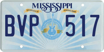 MS license plate BVP517