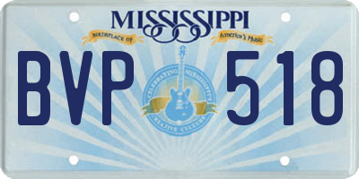 MS license plate BVP518