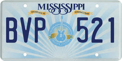 MS license plate BVP521
