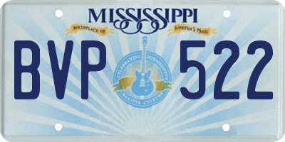 MS license plate BVP522