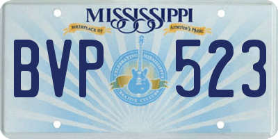 MS license plate BVP523