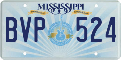 MS license plate BVP524