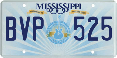MS license plate BVP525