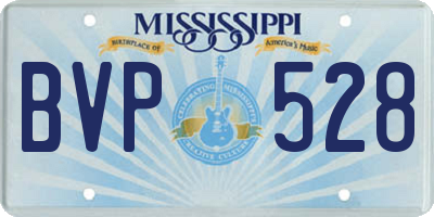 MS license plate BVP528