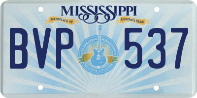 MS license plate BVP537
