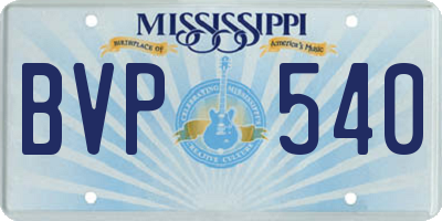 MS license plate BVP540