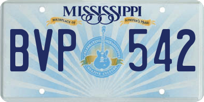MS license plate BVP542