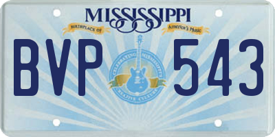 MS license plate BVP543