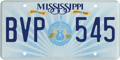 MS license plate BVP545