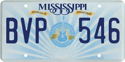 MS license plate BVP546
