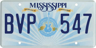 MS license plate BVP547