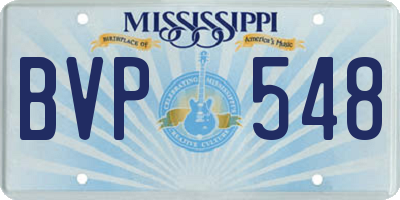 MS license plate BVP548
