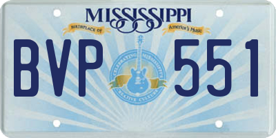 MS license plate BVP551