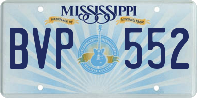 MS license plate BVP552
