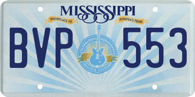 MS license plate BVP553