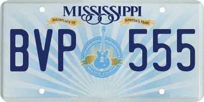 MS license plate BVP555