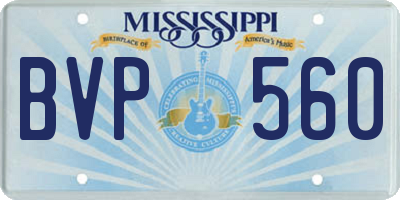 MS license plate BVP560