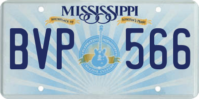 MS license plate BVP566