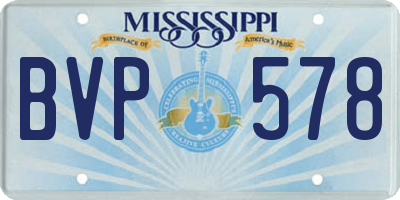 MS license plate BVP578