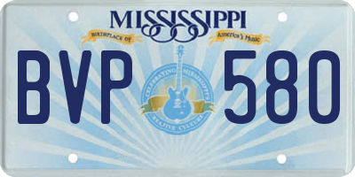 MS license plate BVP580
