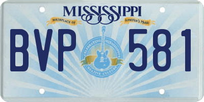 MS license plate BVP581