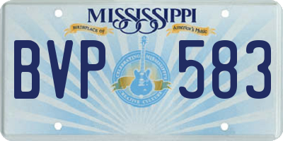 MS license plate BVP583
