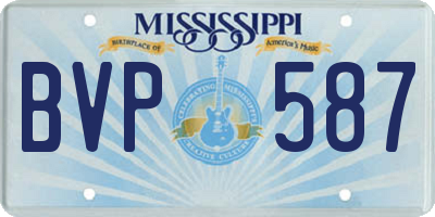 MS license plate BVP587