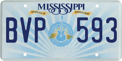 MS license plate BVP593