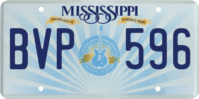 MS license plate BVP596