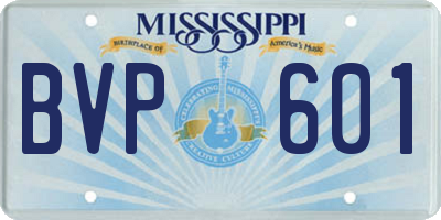 MS license plate BVP601