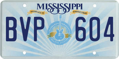 MS license plate BVP604