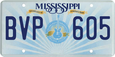 MS license plate BVP605