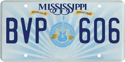MS license plate BVP606