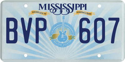 MS license plate BVP607