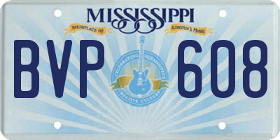 MS license plate BVP608