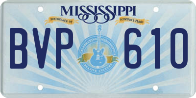 MS license plate BVP610