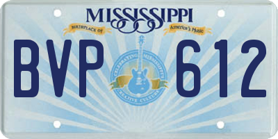 MS license plate BVP612