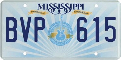 MS license plate BVP615