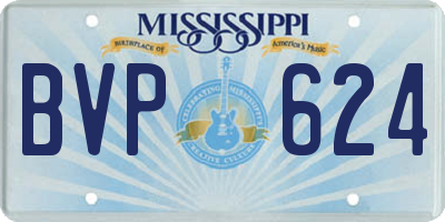 MS license plate BVP624