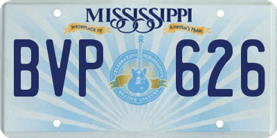 MS license plate BVP626