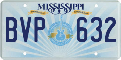 MS license plate BVP632