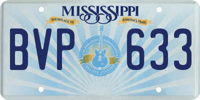 MS license plate BVP633