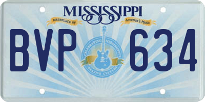 MS license plate BVP634