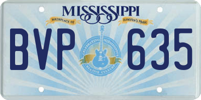 MS license plate BVP635