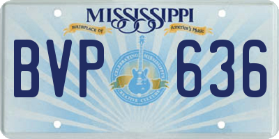 MS license plate BVP636