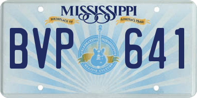 MS license plate BVP641
